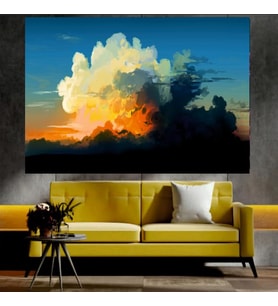 Gökyüzü Manzaralı Sanatsal Dekoratif Duvar Tablosu (70x100 cm)