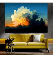 Gökyüzü Manzaralı Sanatsal Dekoratif Duvar Tablosu (70x100 cm)
