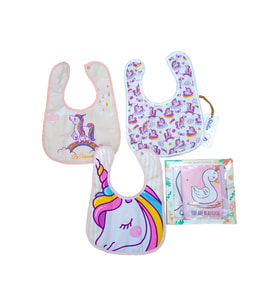 Çift Katlı  Çıtçıtlı Bebek Mama ve Salya Önlük 3 Adet STL6075