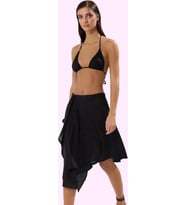 Kadın Asimetrik Flamlı Pamuk Dokuma Etek Beachwear Günlük Kullanım Yaz Aylarının Vazgeçilmezi
