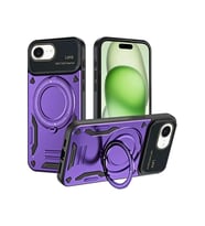 iPhone 16E Kılıf Joy Lens Standlı Kapak - Mor