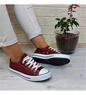 Fiyra 554 Bordo Kısa Unisex Sneaker Keten Spor Ayakkabı
