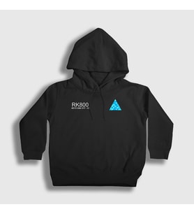 Presmono Unisex Çocuk Siyah Connor Rk800 Detroit Become Human Oyun Kapüşonlu Sweatshirt 446808tt