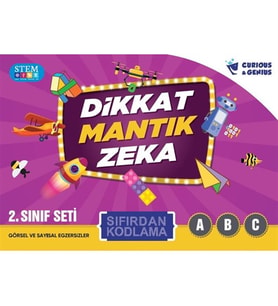 Dikkat Mantık Zeka Sıfırdan Kodlama-2.Sınıf (3 Kitap)