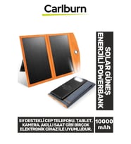 Premium Type-C USB Portlu Led Işık Göstergeli Solar Güneş Enerjili Powerbank 10000 mAh