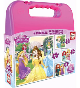 Educa 12+16+20+25 Parça Disney Prensesler Puzzle - Taşıma Çantalı