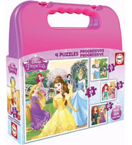 Educa 12+16+20+25 Parça Disney Prensesler Puzzle - Taşıma Çantalı