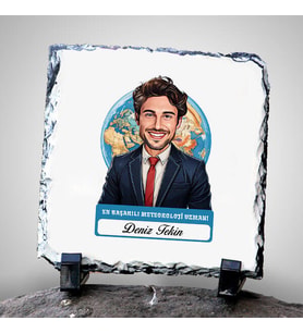 Kişiye Özel Hediye Karikatürlü En Başarılı Erkek Meteoroloji Uzmanı Dekoratif Taş