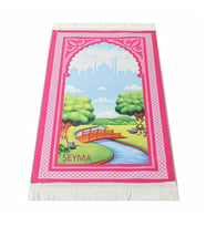 İsme Özel Çocuk Seccadesi Köprü - Pembe 82×45 cm 110 gr - Tesbih Hediyeli