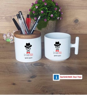 En Cool Baba Kalemlik, Kupa Bardak T Kişiye Özel Hediye Babaya Hediye (Model 1)