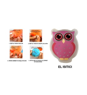 PEMBE BAYKUŞ CEP SOBASI,EL ISITICI,SICAK SU TORBASI PVC  9cm