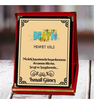 Matematik Mühendisi Baskılı Plaket (2. Tasarım)  Kişiye Özel (Kırmızı)