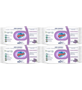 Bingo Clean Yüzey Temizlik Havlusu 96 Yaprak Lavanta Kokulu Plastik Kapaklı (4 Lü Set) 384 Yaprak
