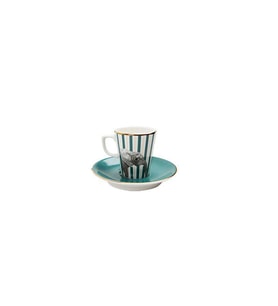 Porland Wild Life Elephant Tabaklı Kahve Fincanı 75cc 04ALM005282