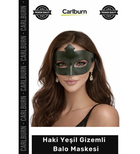 #BaloMakesi Haki Yeşil Masquerade Şıklık Gizem Balo Davet Parti Zarif Kostüm Balo Maskesi