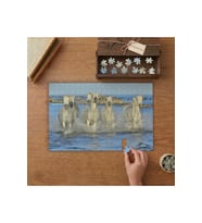 Suda Yürüyen Beyaz Atlar Tasarımı 240 parça Ahşap Puzzle Ahşap Kutuda MP08679
