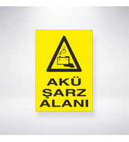 Akü Şarz Alanı 21x35 Arkası Yapışkanlı Levha