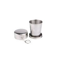 SPELT Katlanır Paslanmaz Çelik 150 ml Mini Bardak Taşınabilir Kapaklı Kamp Seyahat Outdoor Anahtarlık