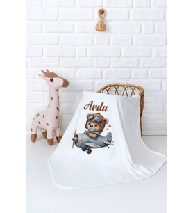 Pia Baby Premium %100 Pamuk Çift Kat Penye Bebek Battaniyesi 80x80 cm 5001-11 (Krem)