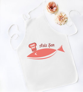 BK Gift Kişiye Özel Chef Tasarımlı Beyaz Mutfak Önlüğü, Aşçı Önlüğü, Şef Önlüğü, Ev Hediyesi, Arkadaşa Hediye-8 (Model 8)