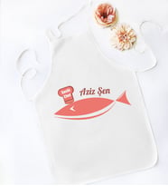 BK Gift Kişiye Özel Chef Tasarımlı Beyaz Mutfak Önlüğü, Aşçı Önlüğü, Şef Önlüğü, Ev Hediyesi, Arkadaşa Hediye-8 (Model 8)