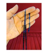 TOZ KEHRİBAR TESBİH KESME KESİM LACİVERT SİYAH RENKLİ SİSTEMLİ 11MMX5MM ÖZEL ÖLÇÜ