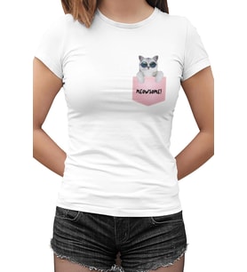 Meowsome Beyaz Bayan Tshirt