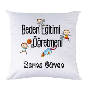 Biresimden Beden Eğitimi Öğretmenine Öğretmenler Günü Hediyesi İsimli Yastık