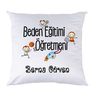 Biresimden Beden Eğitimi Öğretmenine Öğretmenler Günü Hediyesi İsimli Yastık