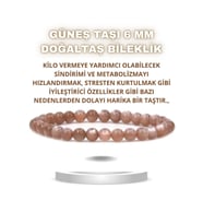 Nelleovana Güneş Doğal Taş Bileklik 6 Mm ( Kilo Vermeye Yardımcı ) Aa Kalite