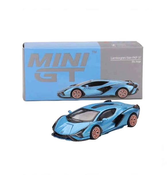 1:64 Diecast Lamborghini Sian FKP 37 Blu Aegir Mini GT Model Araba