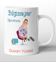Bilgisayar Öğretmenlerine Özel Kişiselleştirilebilir Kupa Bardak. 2