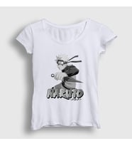 Presmono Kadın Beyaz Kunai Anime Naruto T-Shirt 133673tt