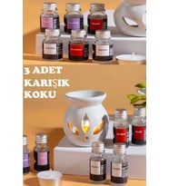 Sonx 3 lü Aromaterapi Uçucu Yağ Seti ve Seramik Buhurdanlık - Rahatlatıcı Oda Kokusu & Spa Deneyimi