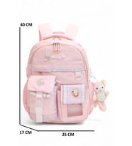 Relaxion 2174-1450 İthal Kore Tarzı Unisex Çocuk İlkokul Sırt Çantası (Pudra)