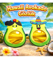 Hawaii Temalı Avokado Gözlük
