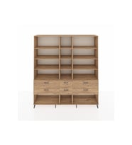 Hyperion Gardrop 12 Raflı 6 Çekmeceli  220x44x243 Çam-Çam/Çam