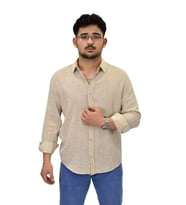 Erkek Spor Silim Fit Uzun Kol Gömlek G5005 BGL-ST04494 (Bej)