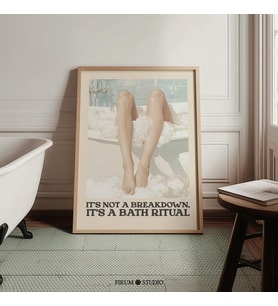 Komik Banyo Ritüeli Duvar Sanatı, Retro Banyo Öz Bakım Posteri