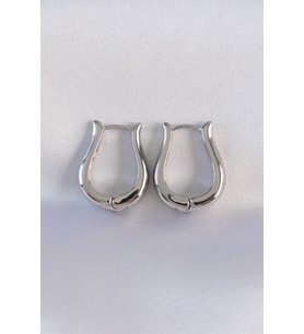 Pirinç Gümüş Renk İçi Boş Gül Küpe TJ-BKP8977