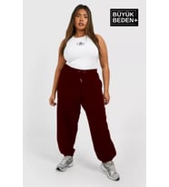 Kadın Battal Rahat Kesim İnce Eşofman Altı SPR24BEAK51 (Burgundy)