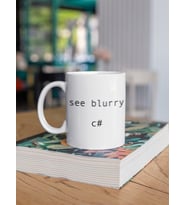 Kio Tasarım Kio Tasarım See Blurry C# Yazı Baskılı Kahve Çay Kupası Kupa Beyaz Porselen Mug Sevgililer-İş Arkadaşı-Doğum-Günü Hediyesi Hediye