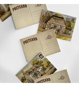 Mini Boy (10x7 cm) 6’lı Vintage Ev Temalı Nostalji Kartpostal Seti  Mini Boy, Postcard (Çok Renkli)
