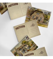 Mini Boy (10x7 cm) 6’lı Vintage Ev Temalı Nostalji Kartpostal Seti  Mini Boy, Postcard (Çok Renkli)