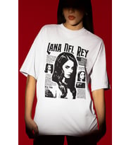 Tasarım Lana Del Rey Şarkıcı Baskılı Unisex Oversize Tişört
