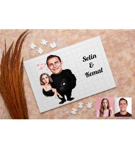 Karikatürlü Kong Gorilli Kişiye Özel Puzzle