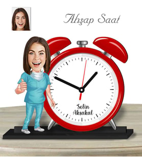 Kişiye Özel Ahşap Saat-Doktor Kadın-2