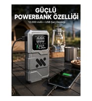 Mey İthalat® LED Işıklı Akü Takviye ve Lastik Şişirme Cihazı