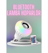 Mey İthalat® Kumandalı Rgb Led Işık Bluetooth Hoparlör Ses Lambası Renkli Ampul