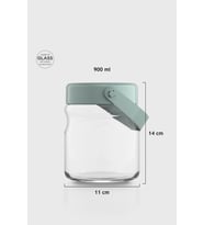 Renga Macro 900 ml Pembe Kapaklı Cam Kavanoz 131061 (Yeşil)